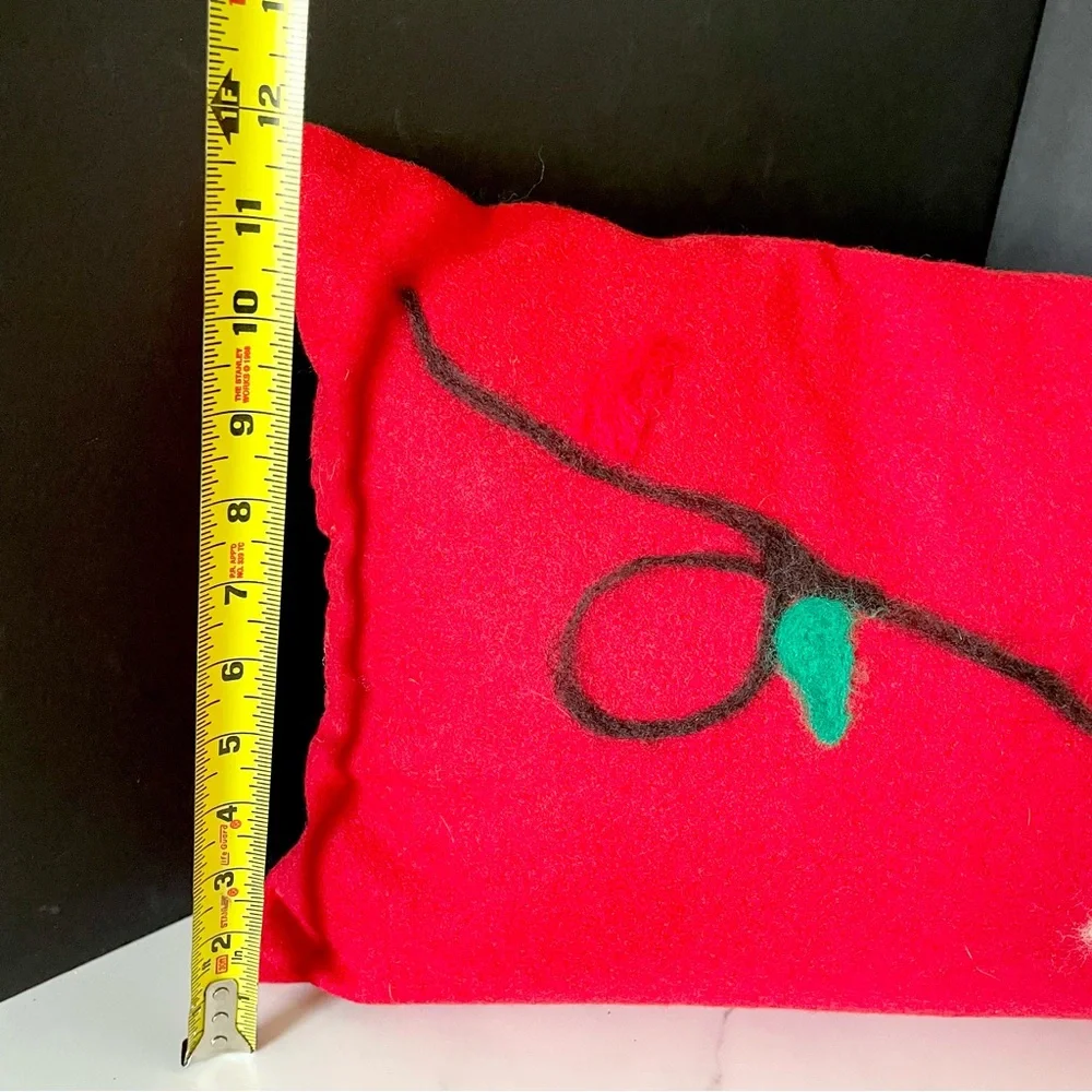 Christmas Lights Wool & Felt Holiday Pillow